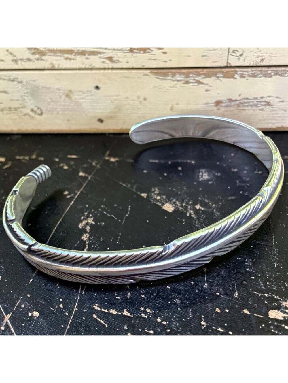 Sterling Silver Feather Cuff – H. Mace